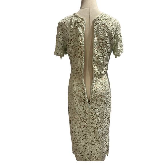 Shoshanna Mint Green‎ Beaux Guipure Lace Knee Length Sheath Dress Sz 4 - Picture 7 of 14